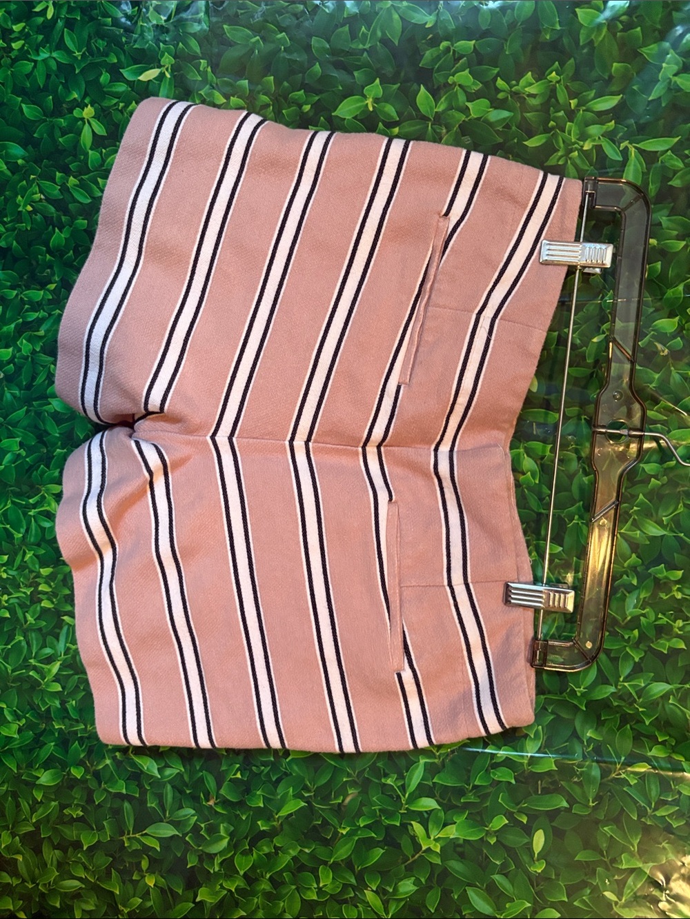 LOFT Pink Striped Casual Shorts - Picture 3 of 4